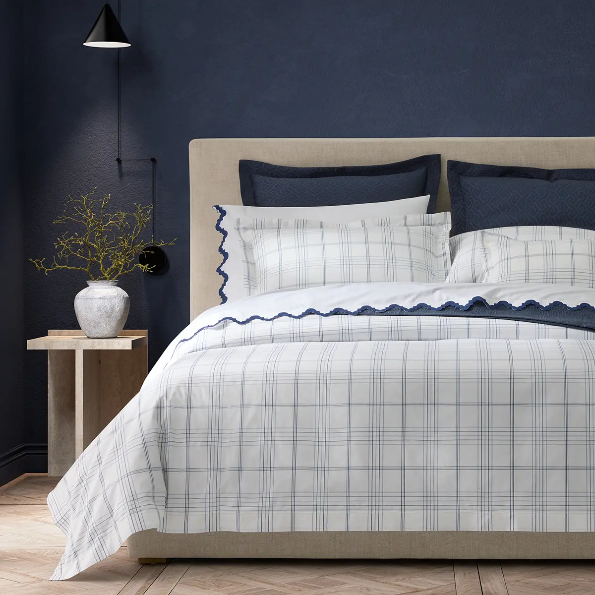 August Plaid Fitted Sheet_ SEA