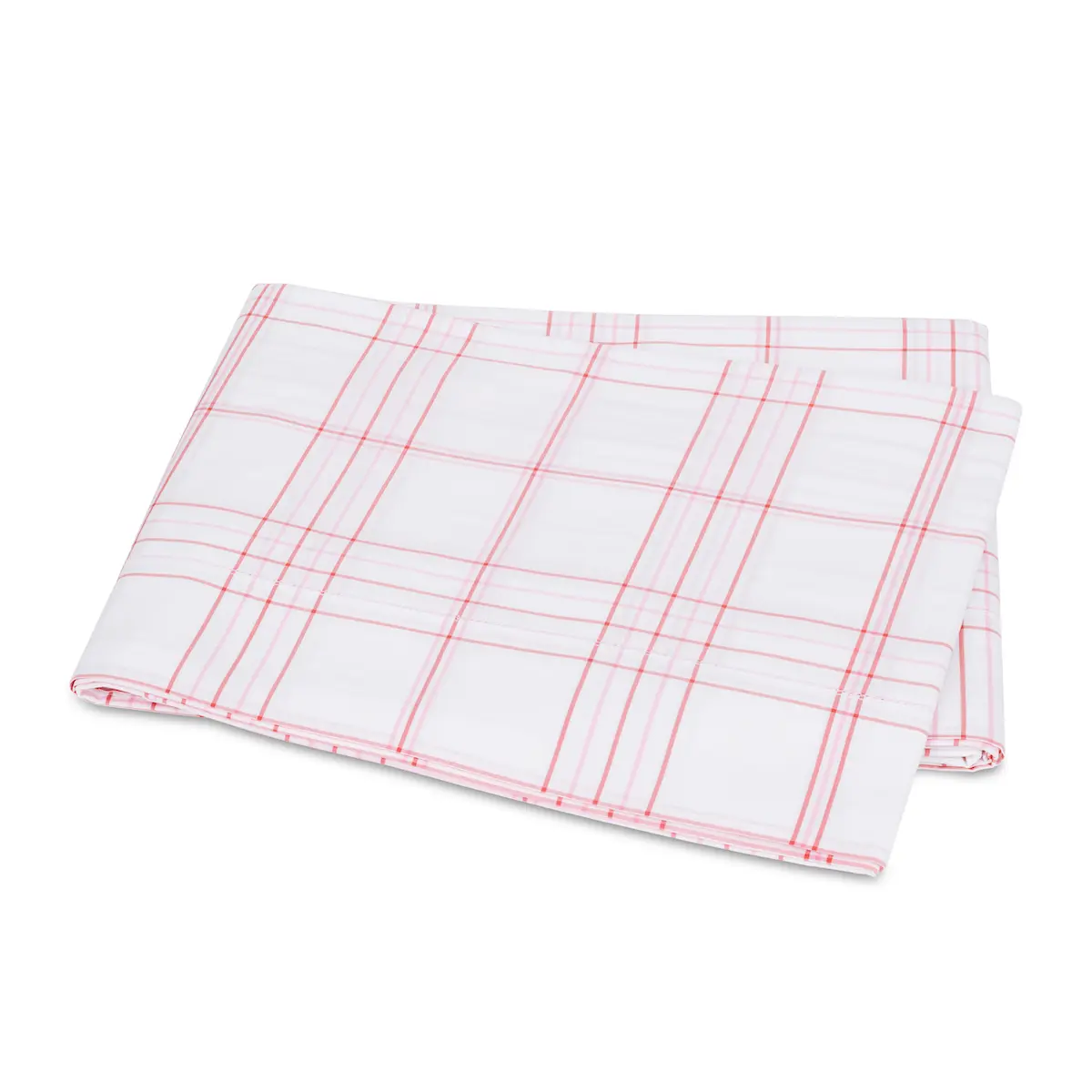 August Plaid Flat Sheet_ PEONY