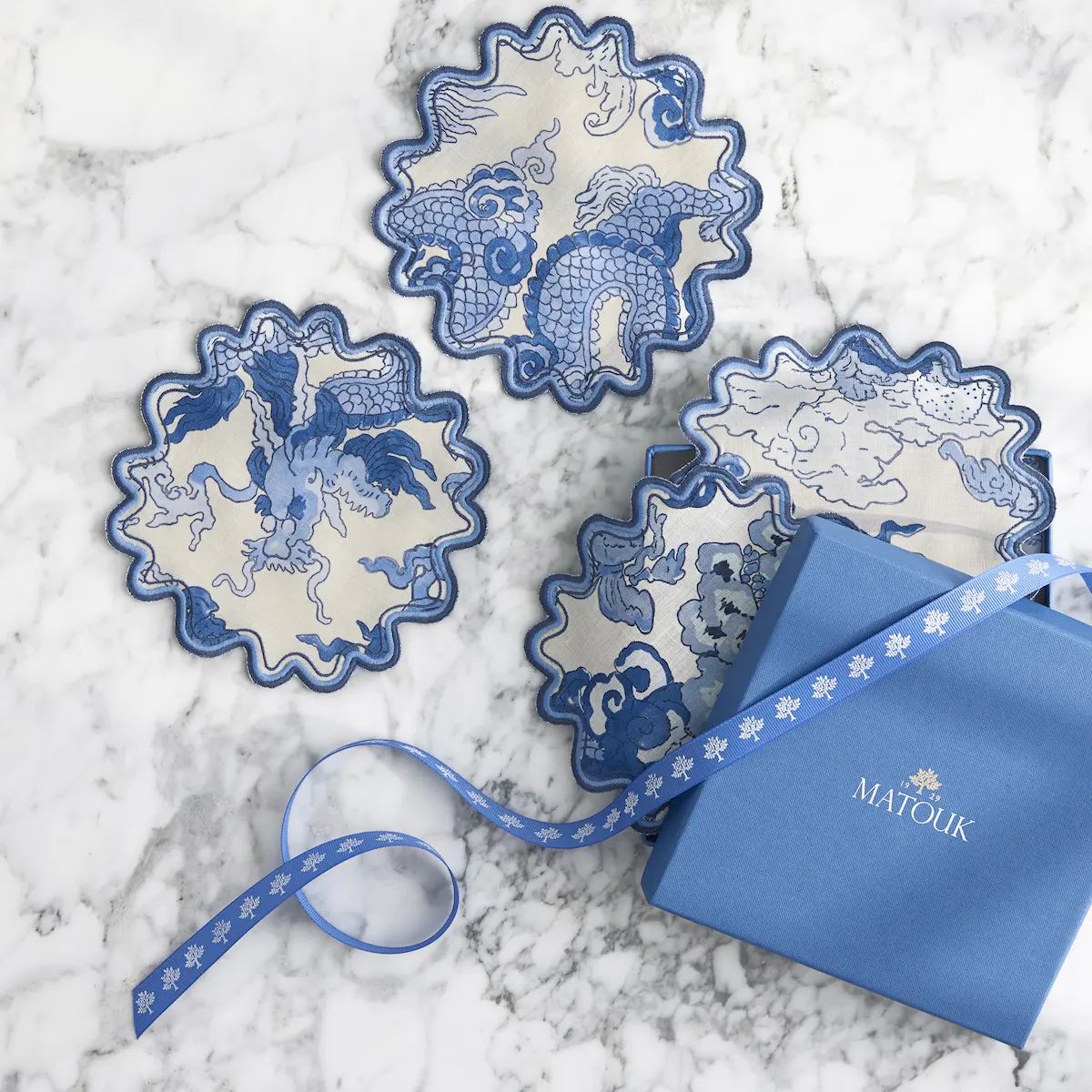 Magic Mountain Cocktail Napkins (4)_ PORCELAIN BLUE