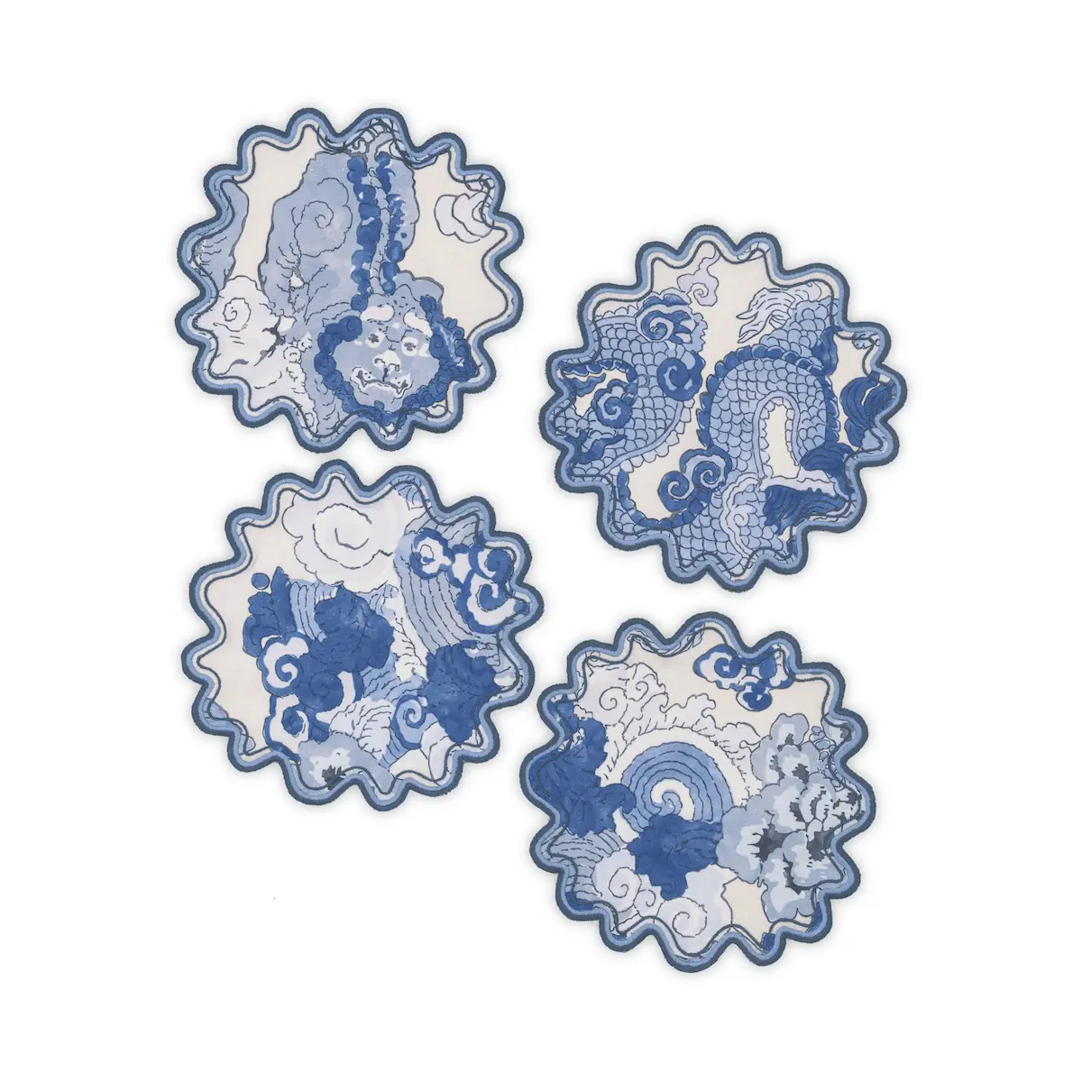 Magic Mountain Cocktail Napkins (4)_ PORCELAIN BLUE