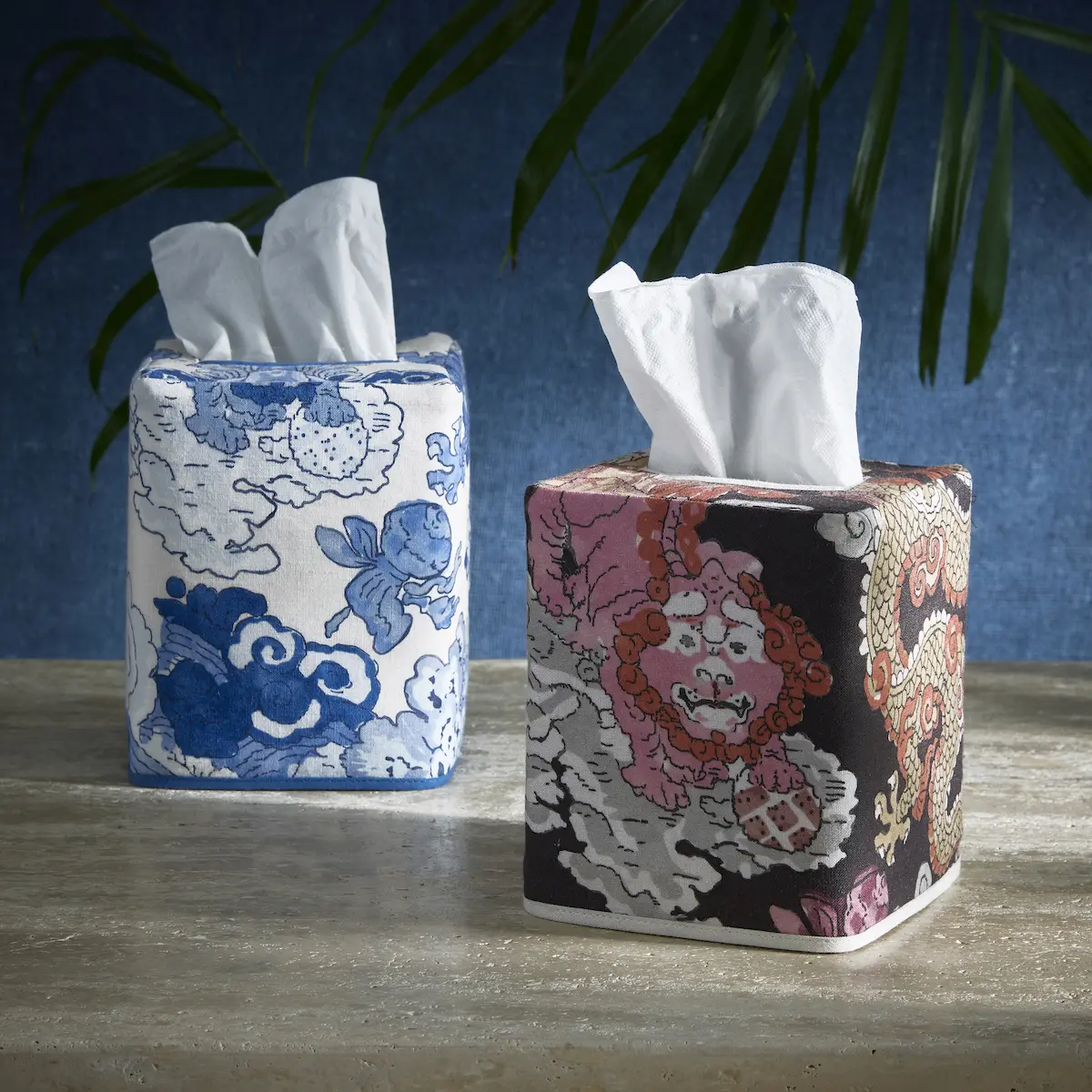 Magic Mountain Tissue Box Cover_ CHOCOLATE PERSIMMON