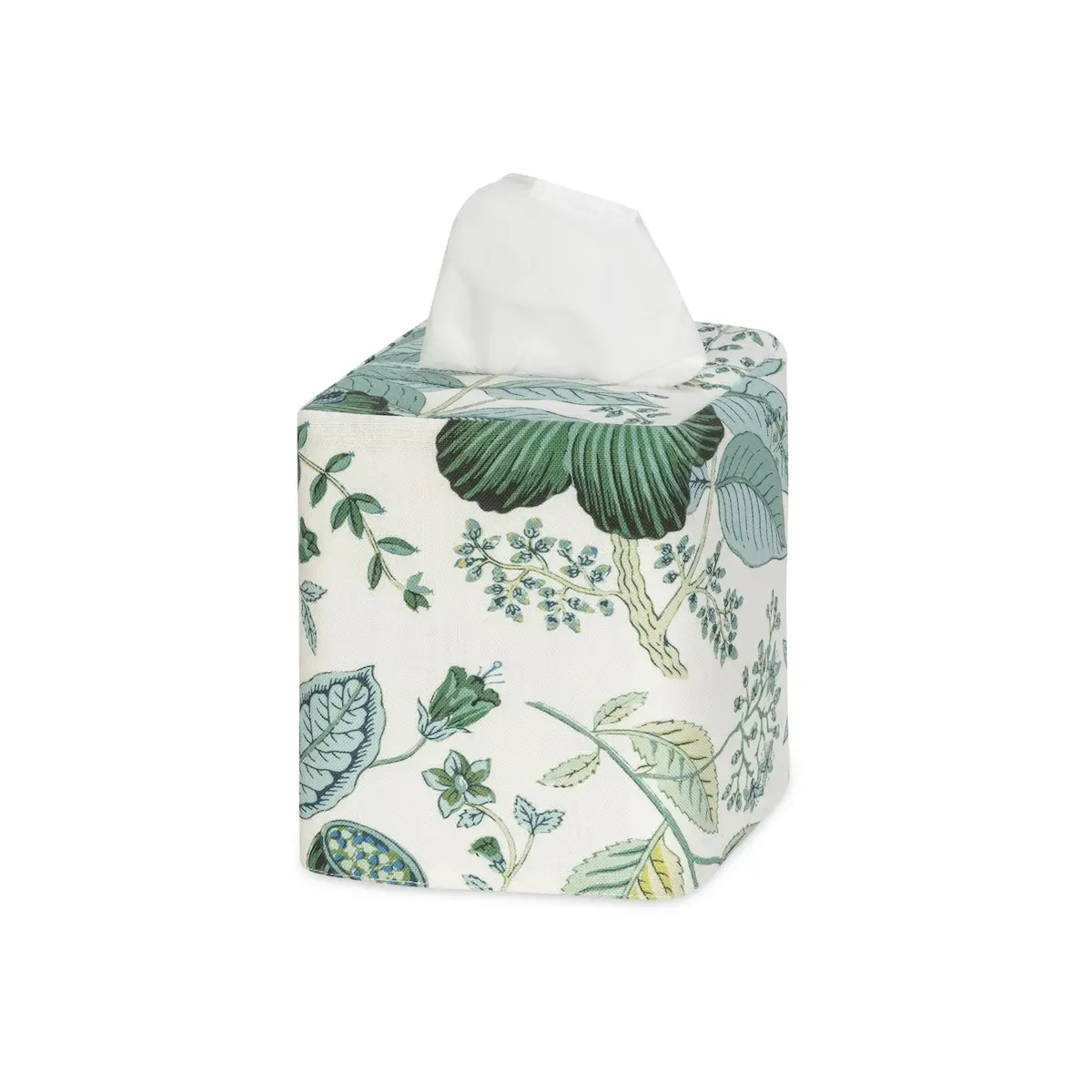 Pomegranate Linen Tissue Box Cover_ EMERALD