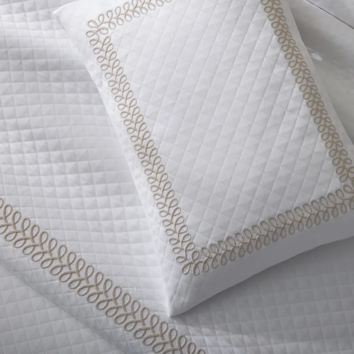 Astor Braid Matelassé Sham_ INDIGO