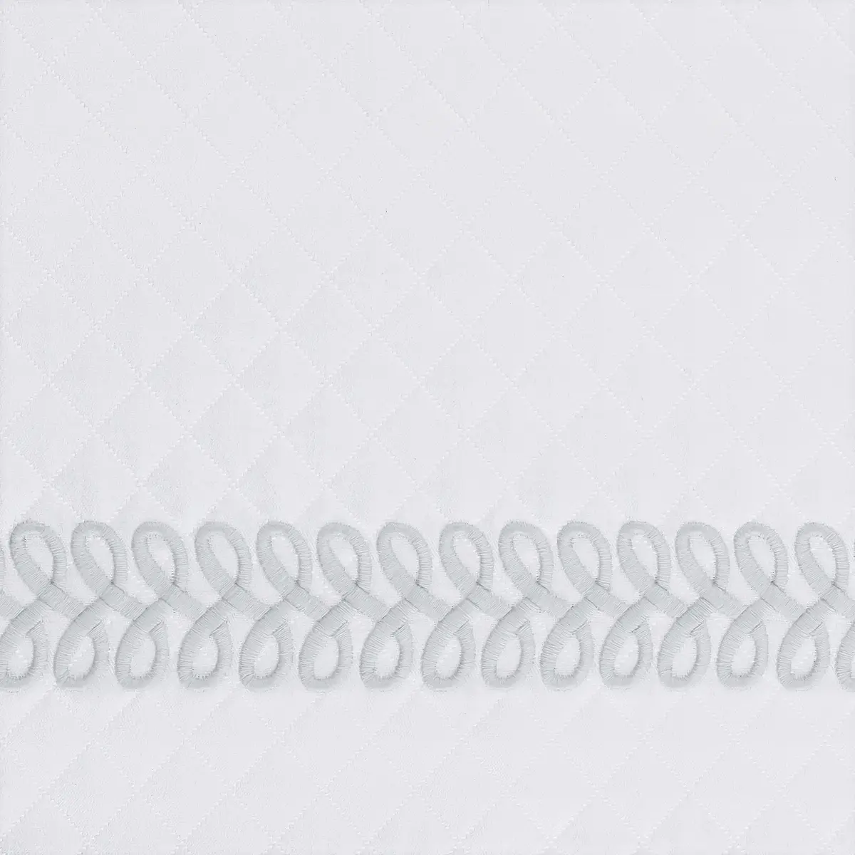 Astor Braid Matelassé Sham_ SILVER