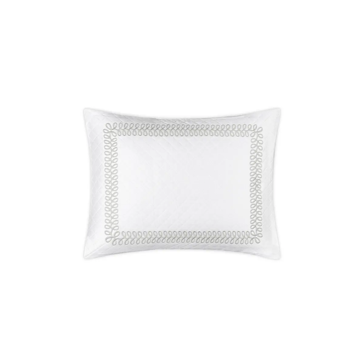 Astor Braid Matelassé Sham_ SILVER