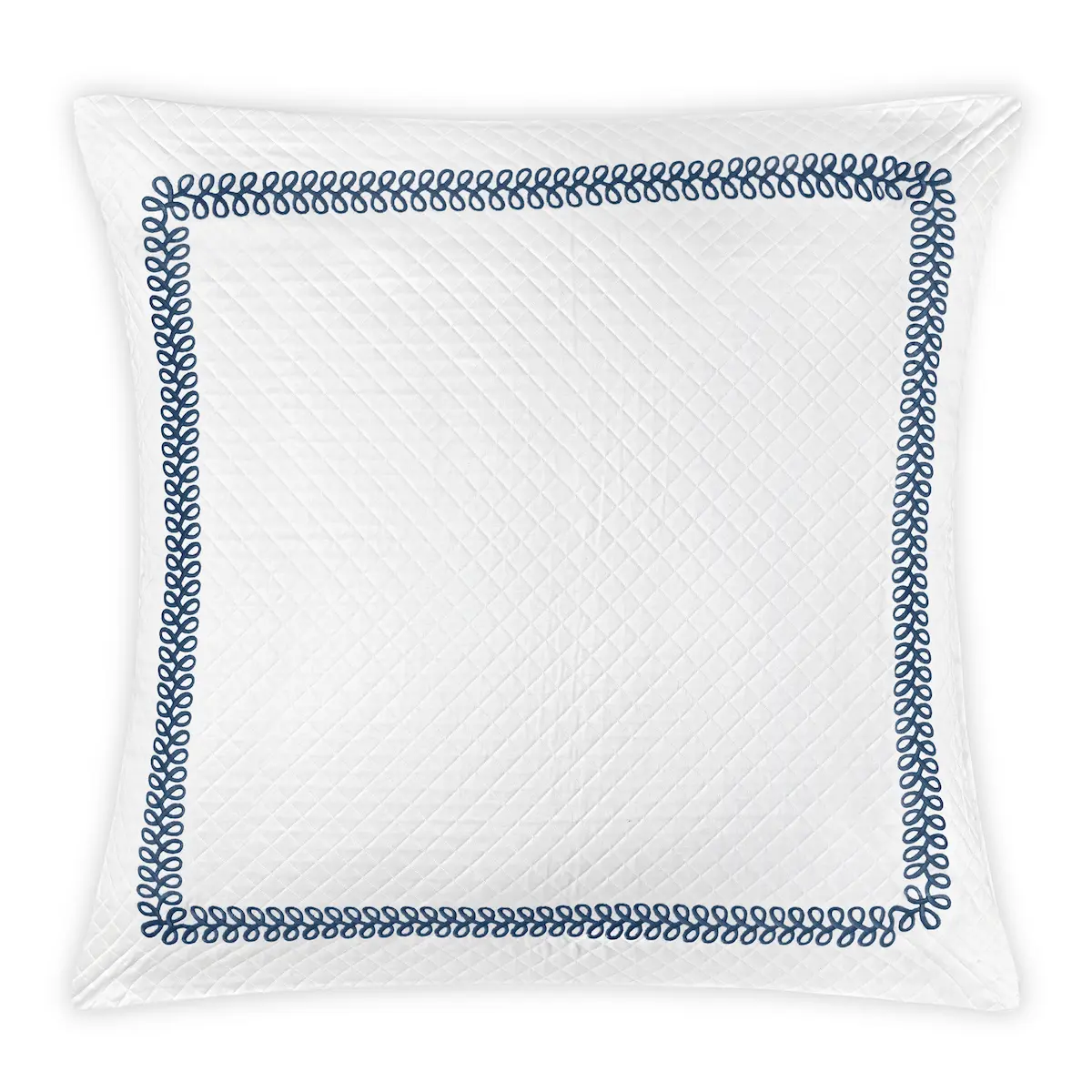 Astor Braid Matelassé Sham_ INDIGO