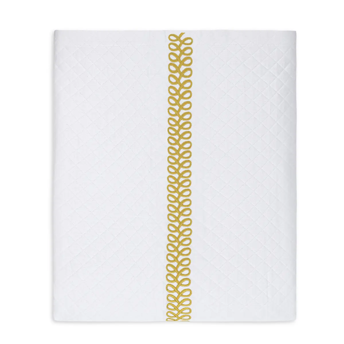 Astor Braid Matelassé Coverlet_ LEMON