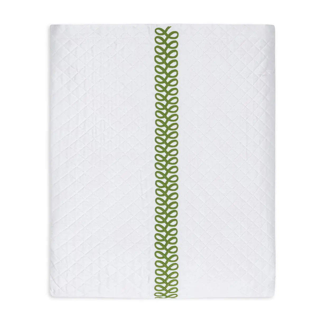 Astor Braid Matelassé Coverlet_ GRASS