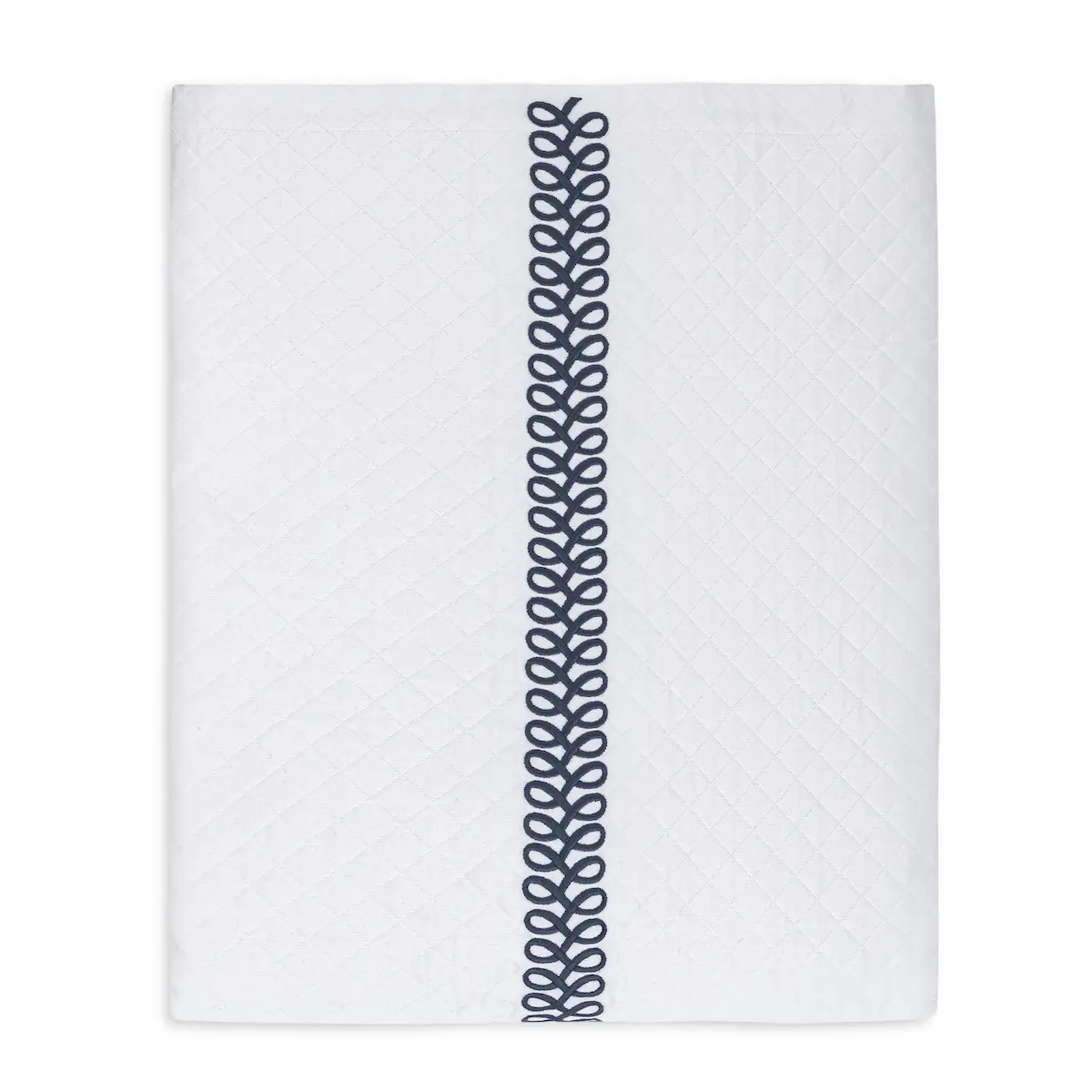 Astor Braid Matelassé Coverlet_ INDIGO