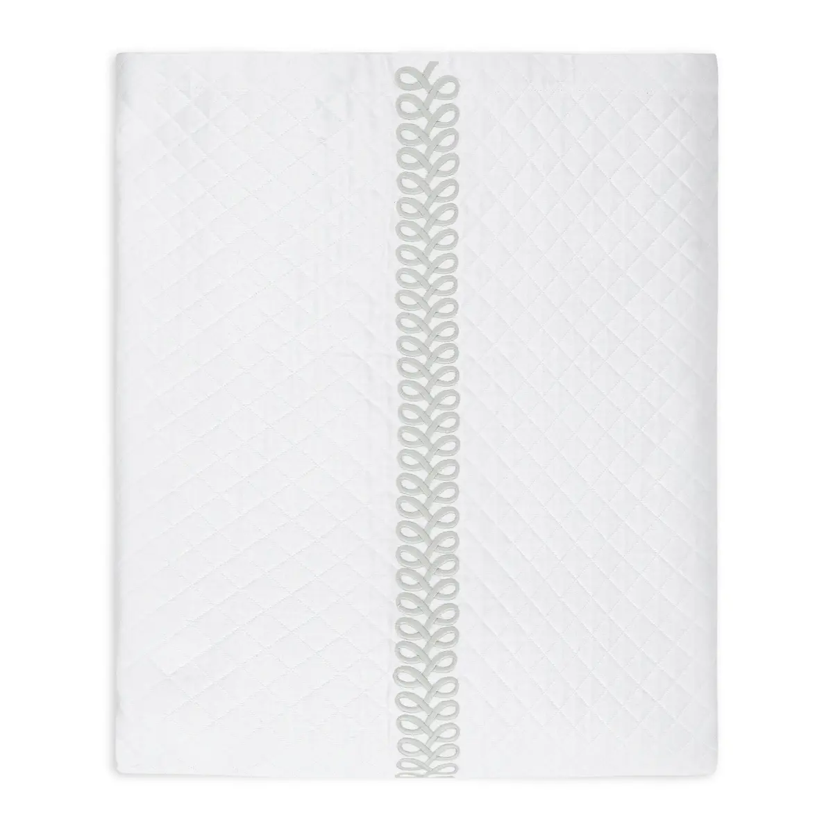 Astor Braid Matelassé Coverlet_ SILVER