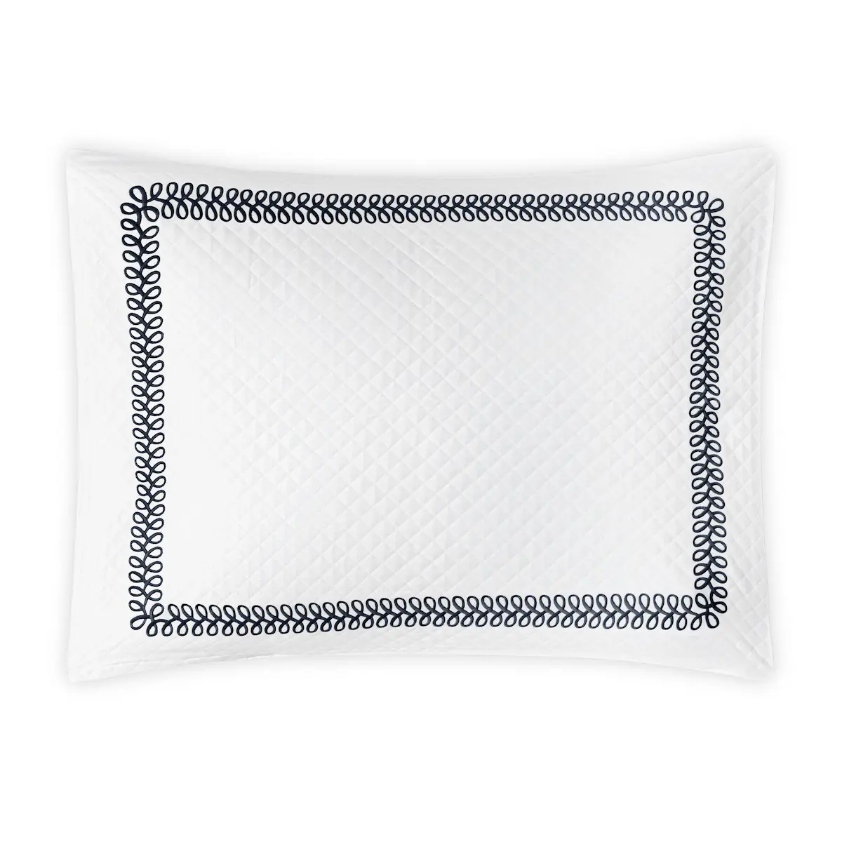 Astor Braid Matelassé Sham_ INDIGO
