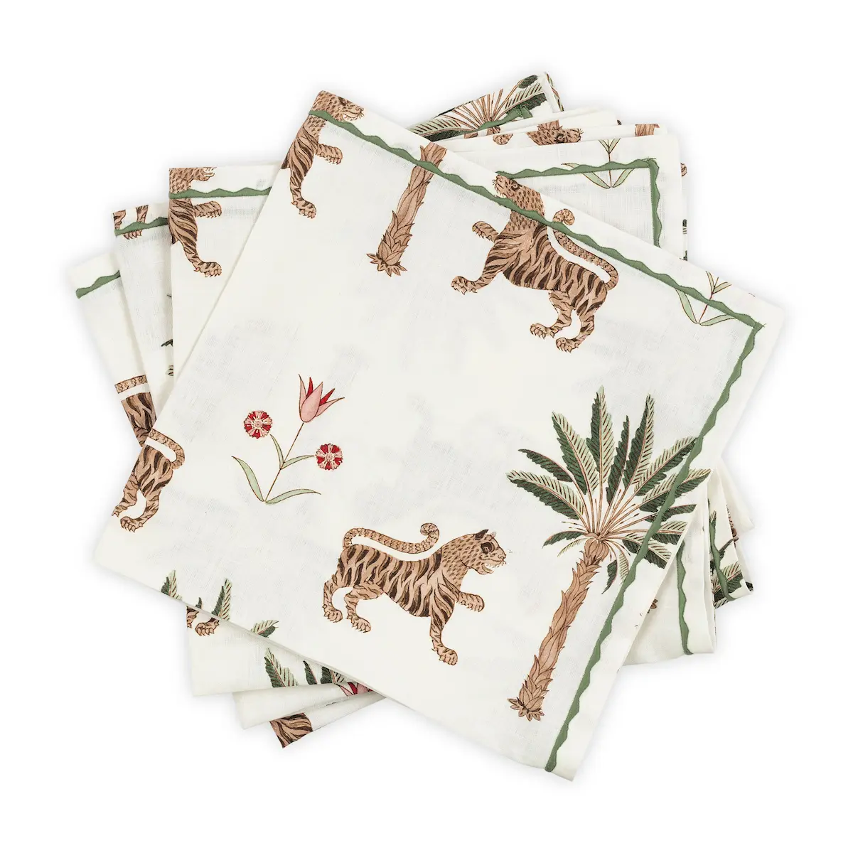 Tiger Palm Napkin, Set of 4_ TIGEREYE
