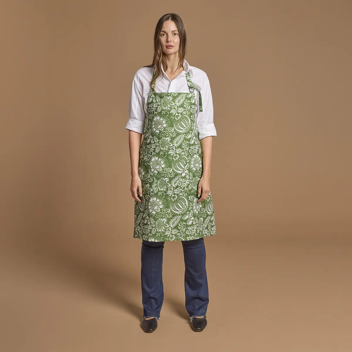 Granada Linen Apron_ PALM