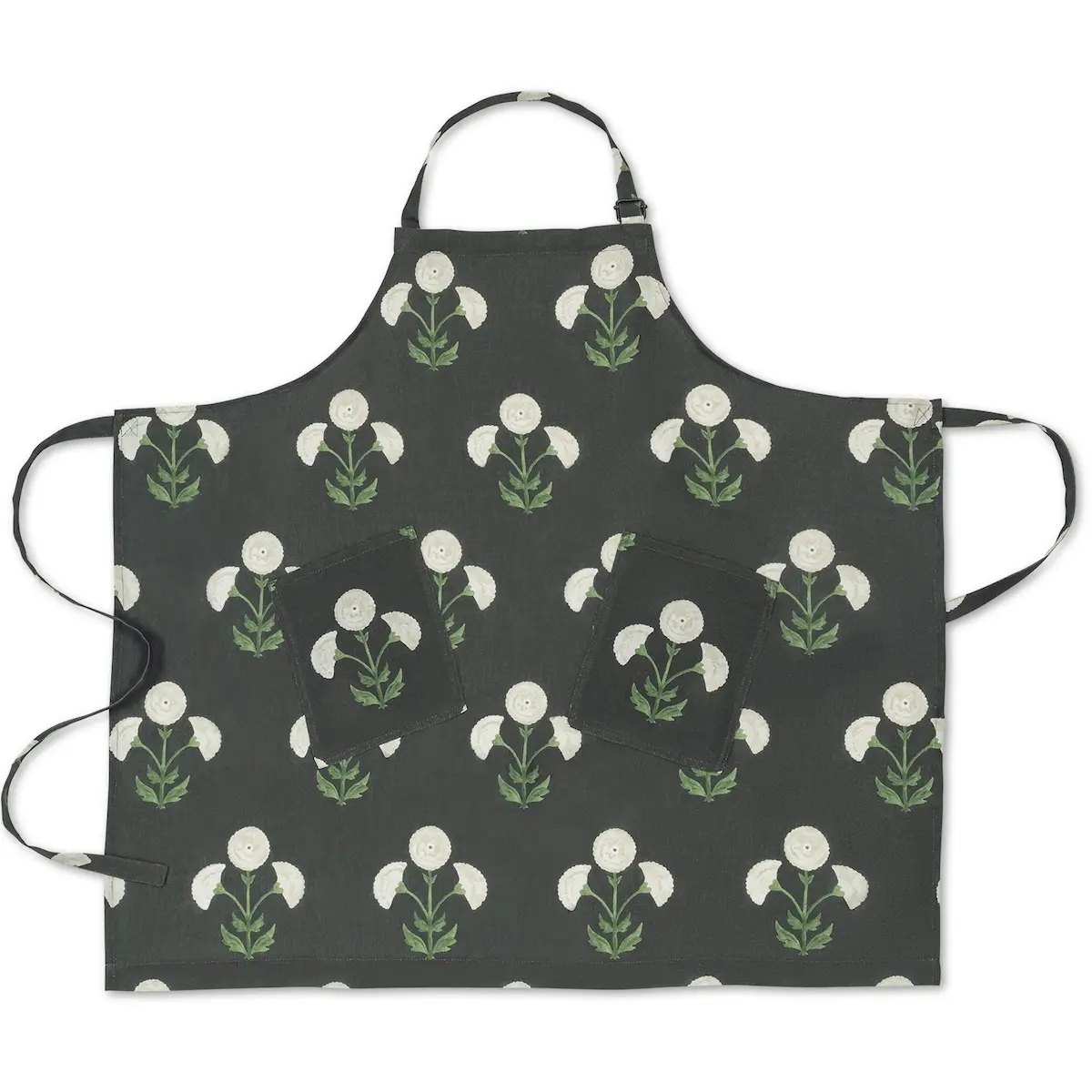 Gisele Linen Apron_ MOONFLOWER