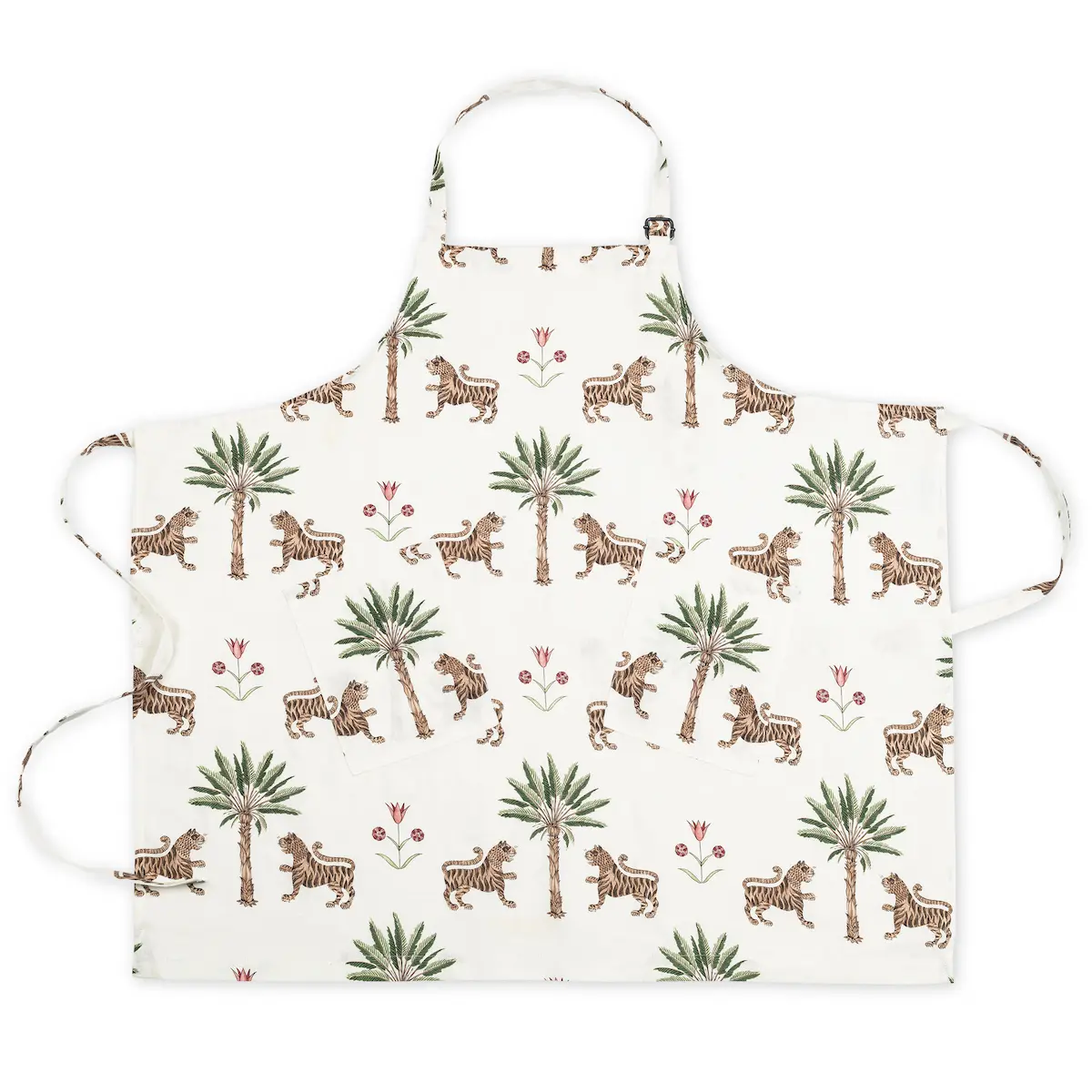 Tiger Palm Linen Apron_ TIGEREYE