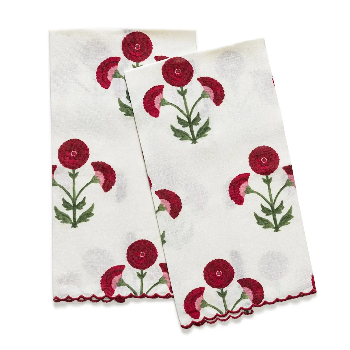 Gisele Guest Towel, Set of 2_ SCARLET