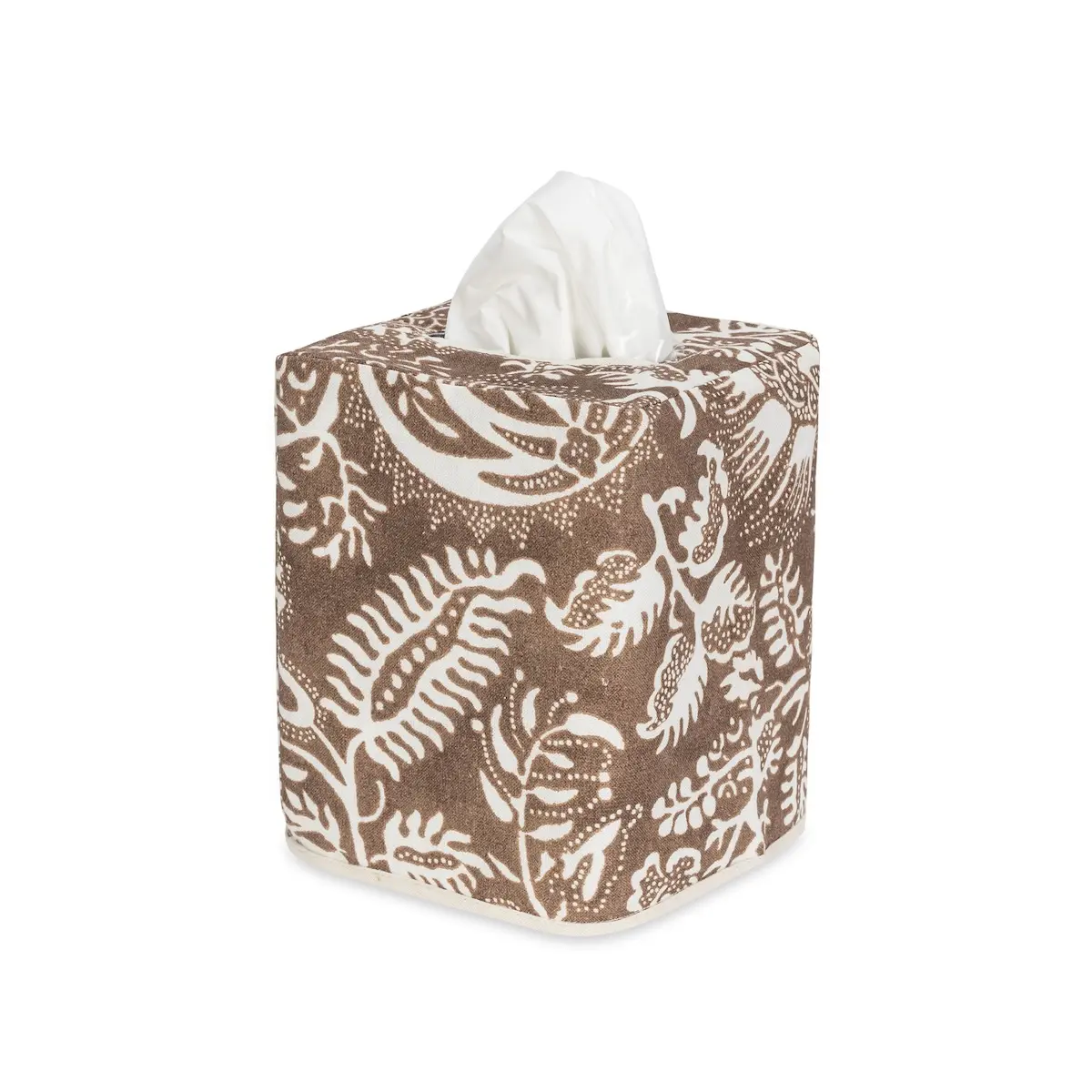 Granada Linen Tissue Box Cover_ CHESTNUT