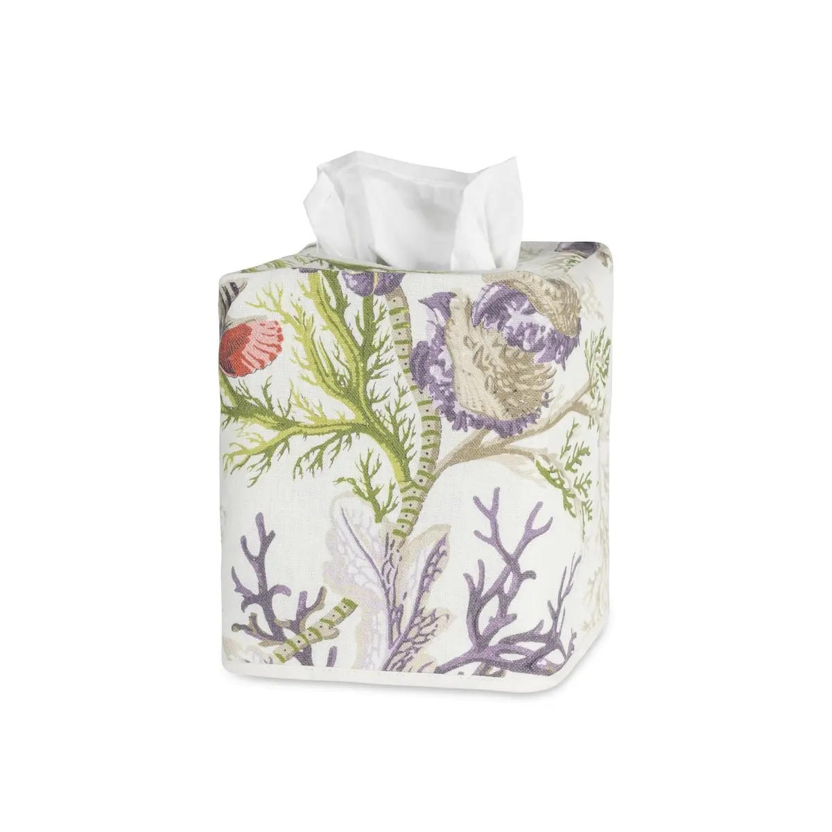 Del Tesoro Linen Tissue Box Cover_ SEA ORCHID