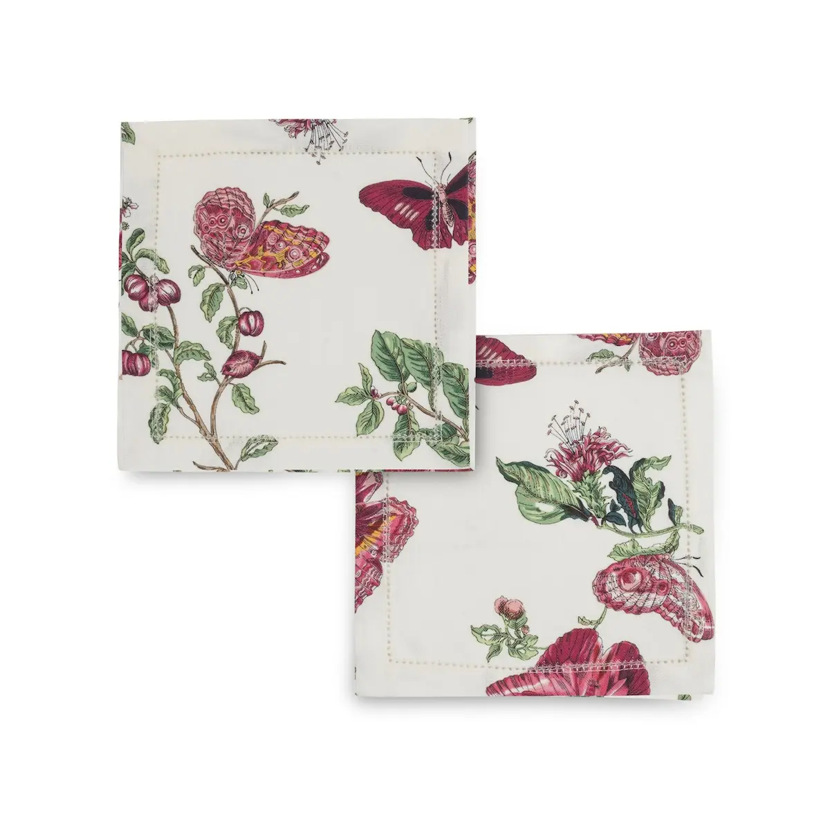 Baudin Butterfly Cocktail Napkins_ RUBY