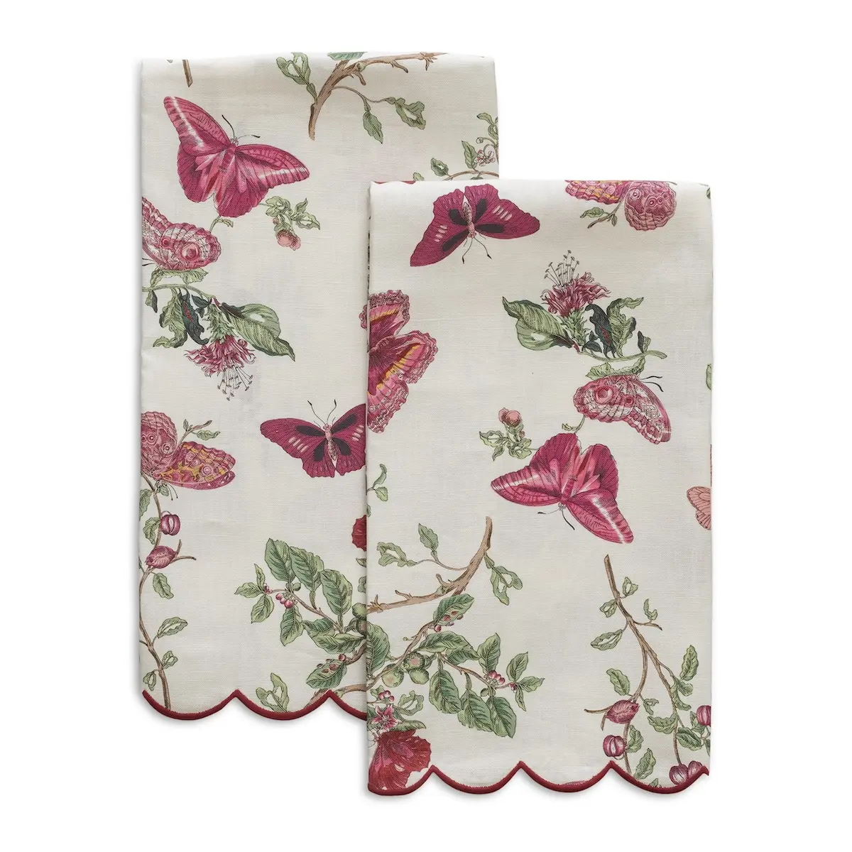 Baudin Butterfly Guest Towels (2)_ RUBY