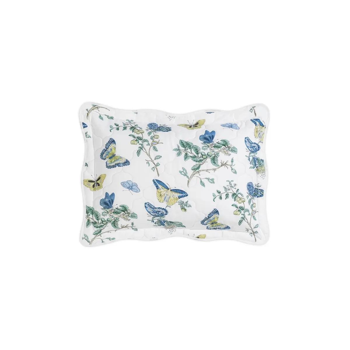 Baudin Butterfly Quilted Sham_ PRUSSIAN BLUE