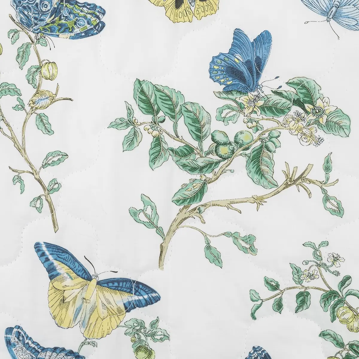 Baudin Butterfly Quilted Sham_ PRUSSIAN BLUE