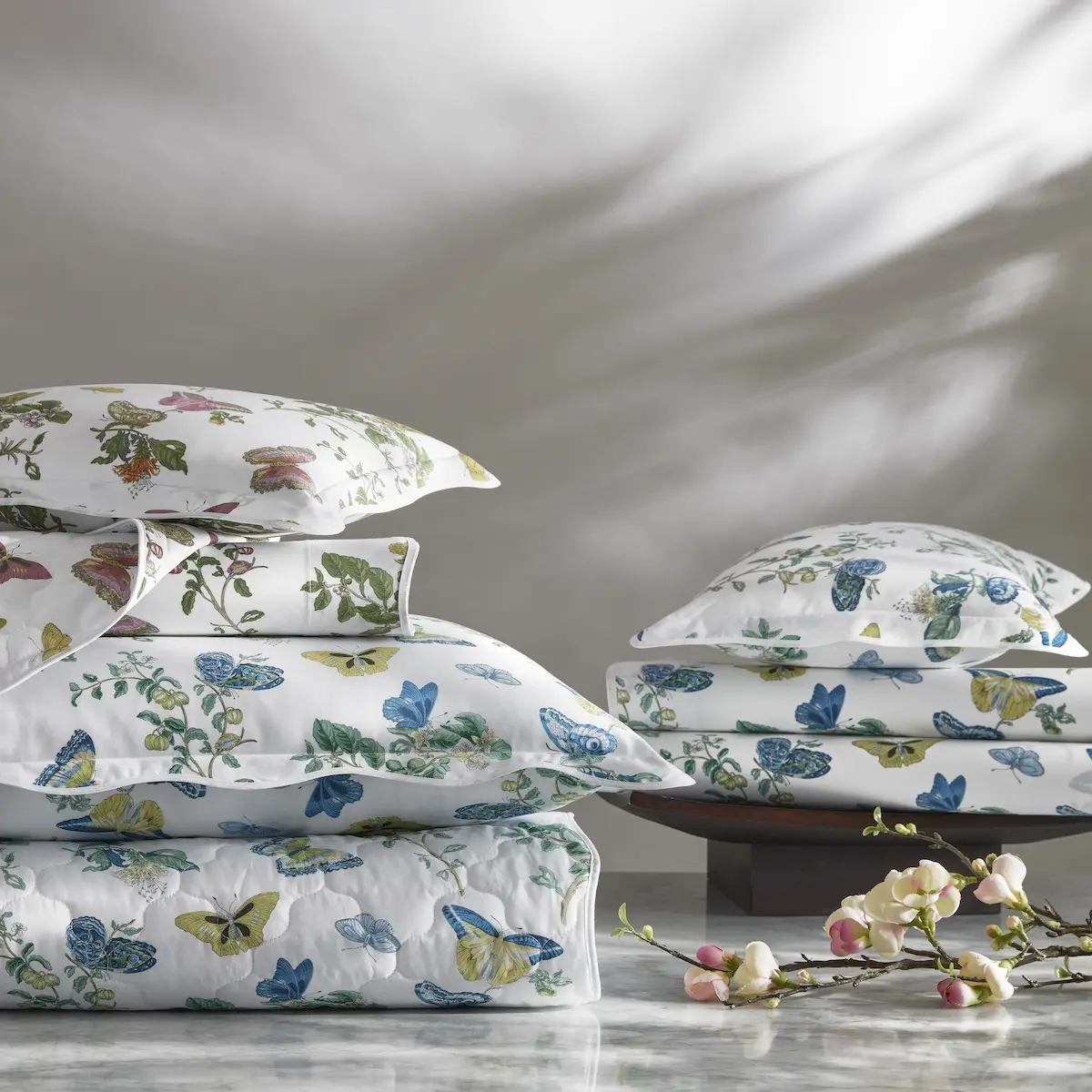 Baudin Butterfly Pillowcase Pair_ PRUSSIAN BLUE
