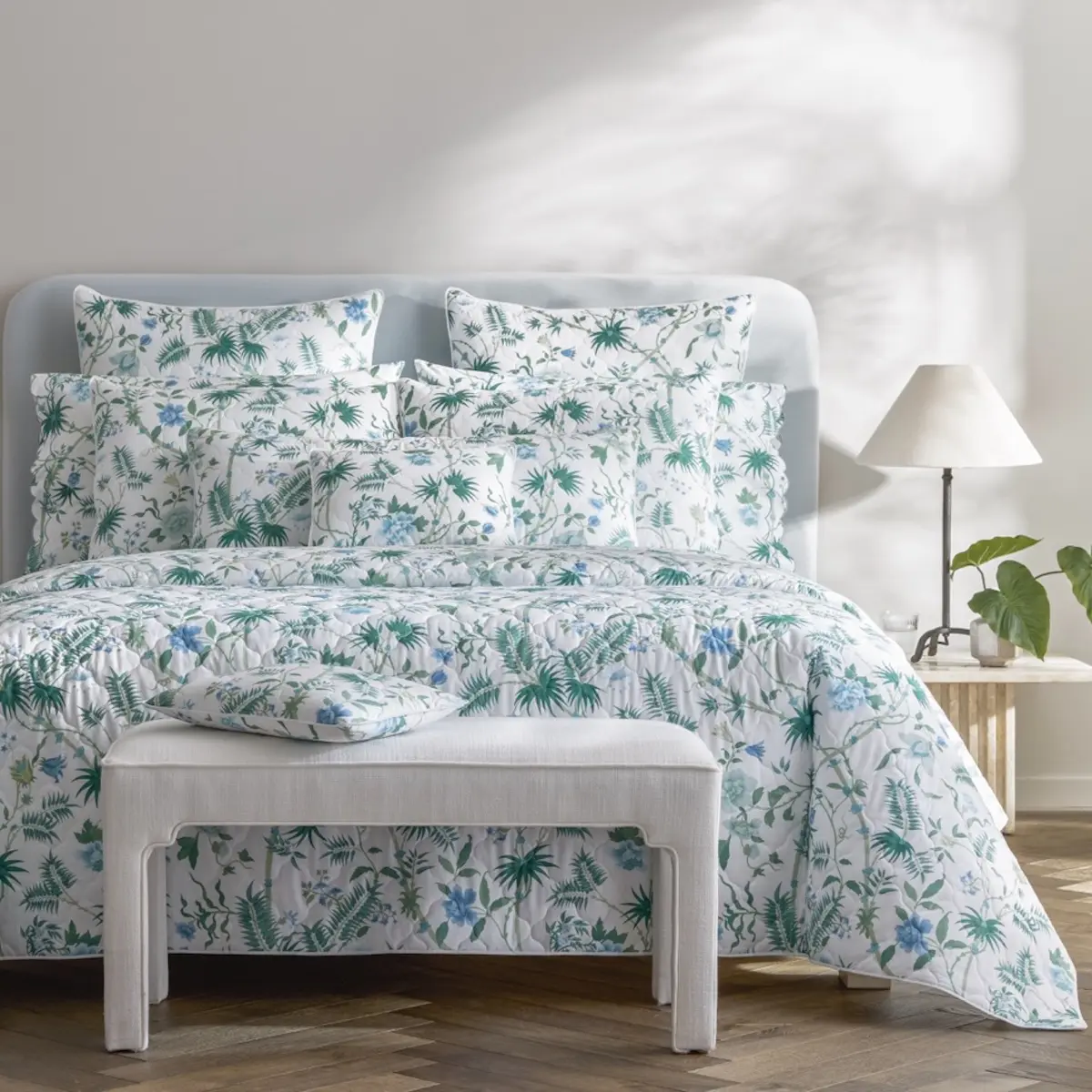 Palmyra Quilted Sham_ EMERALD