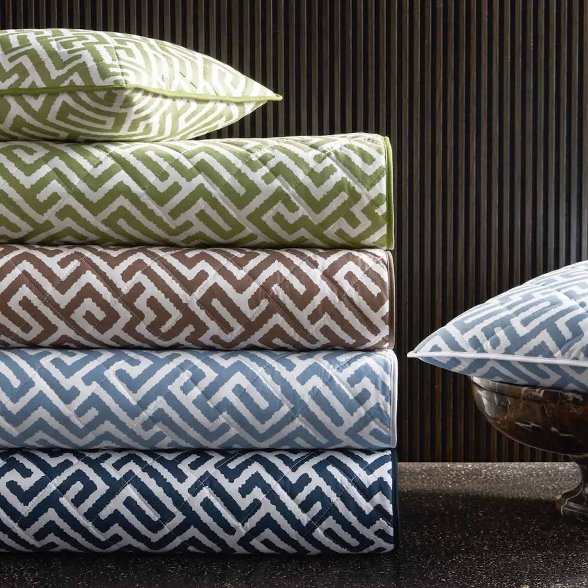 Gabriel Quilted Sham_ STONY BLUE