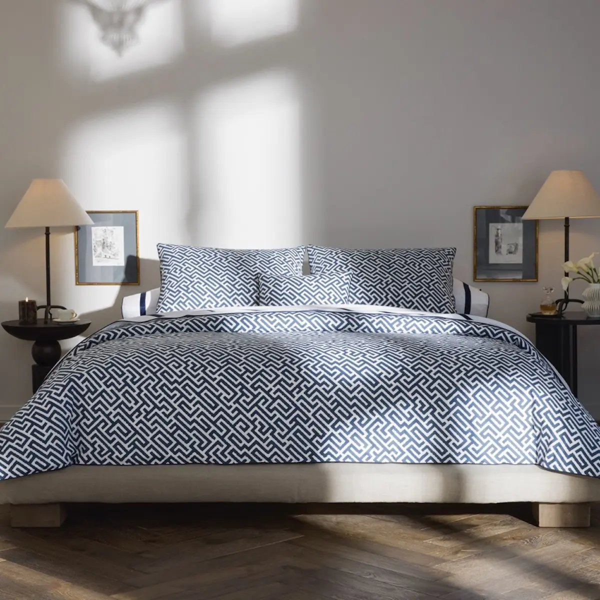 Gabriel Quilted Sham_ INDIGO