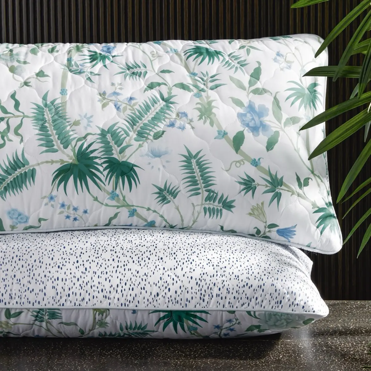 Palmyra/Celine Pillow Cover_ EMERALD/BLUE