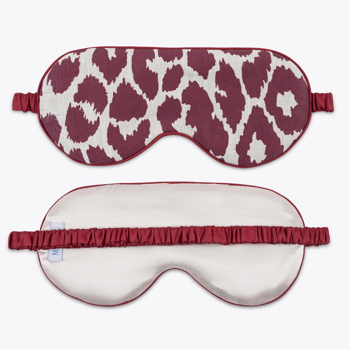 Iconic Leopard Linen Sleep Mask_ CRIMSON