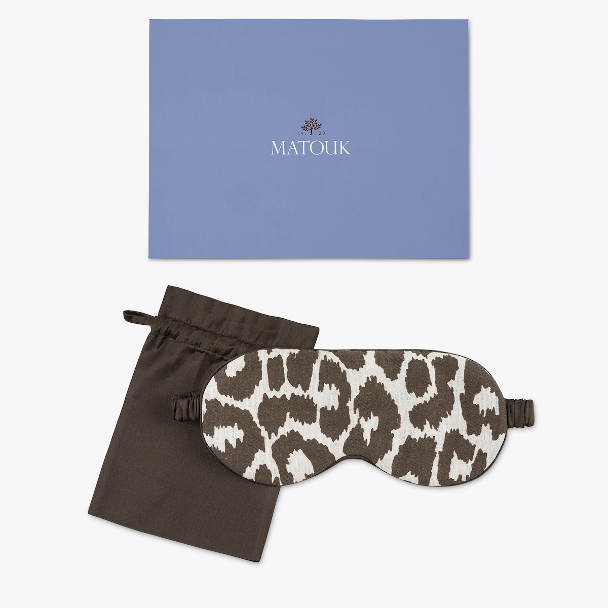 Iconic Leopard Linen Sleep Mask_ CINDER