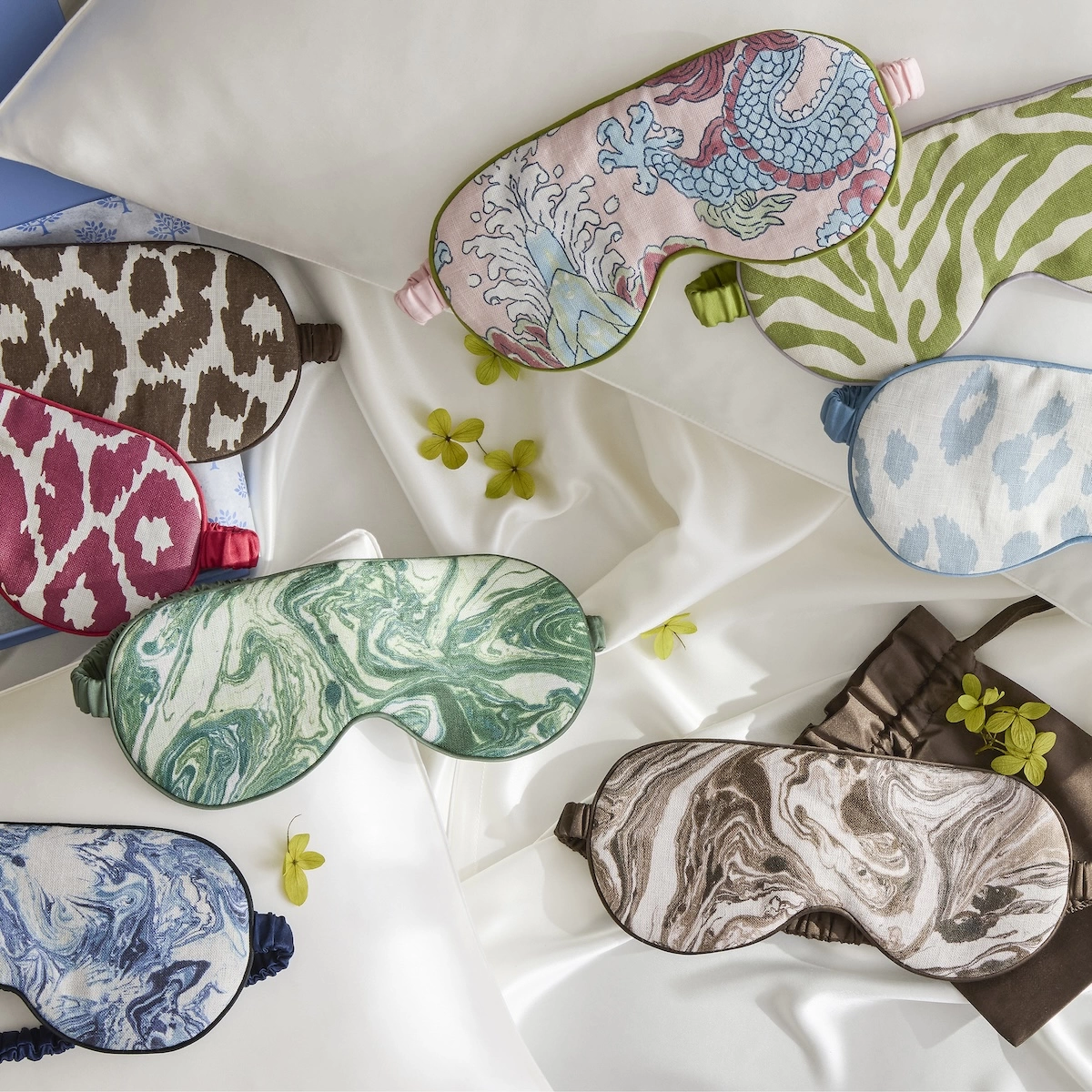 Balthazar Linen Sleep Mask_ EMERALD
