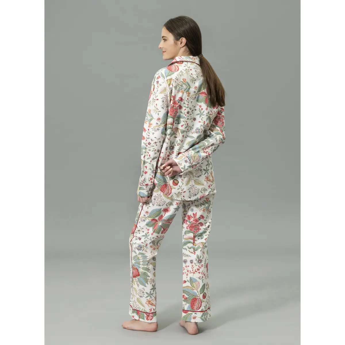 Pomegranate Pajama Set_ PINK CORAL