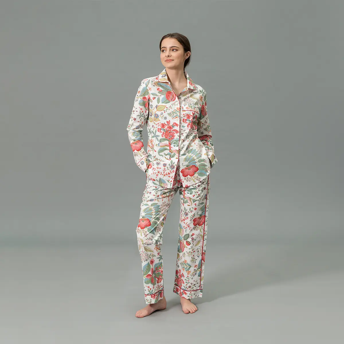 Pomegranate Pajama Set_ PINK CORAL