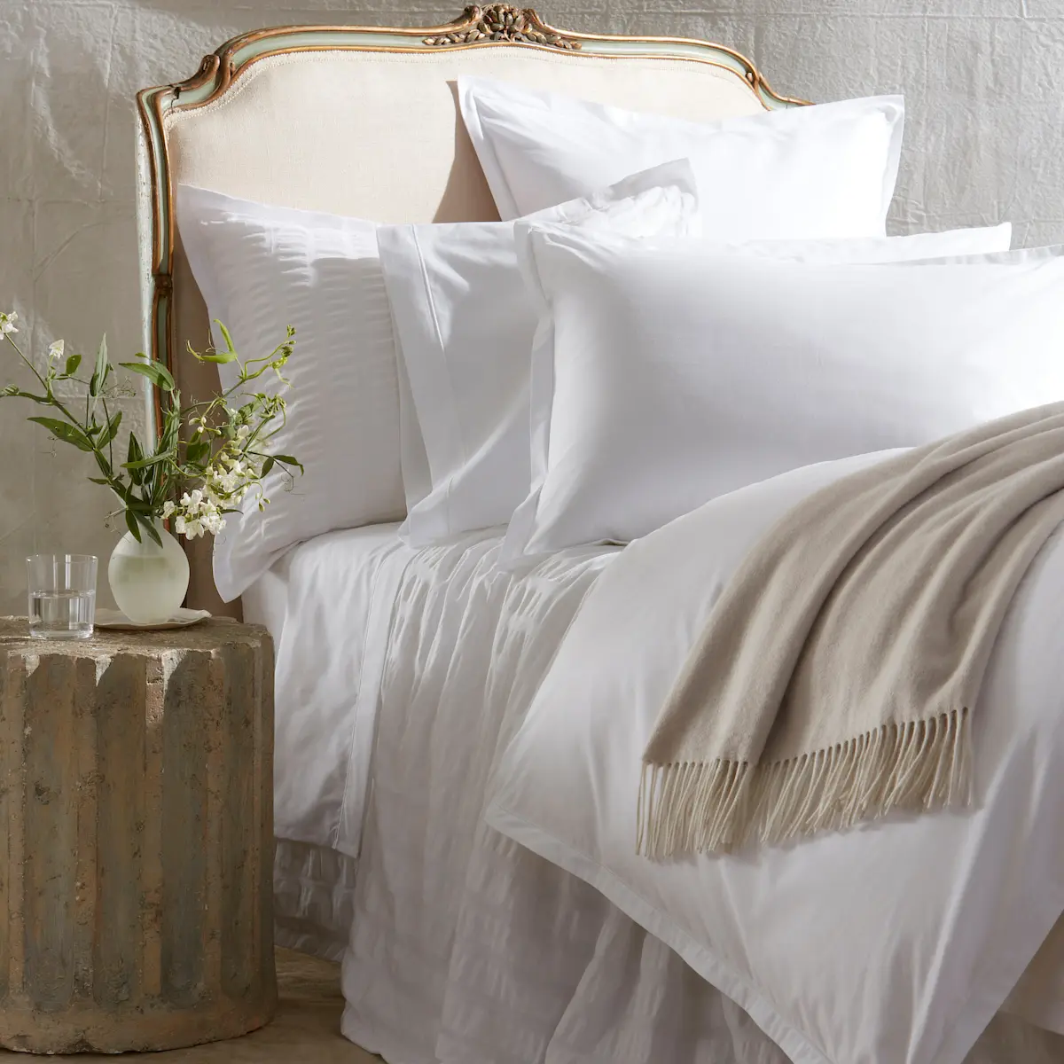 Ceylon Satin Stitch Sham_ WHITE