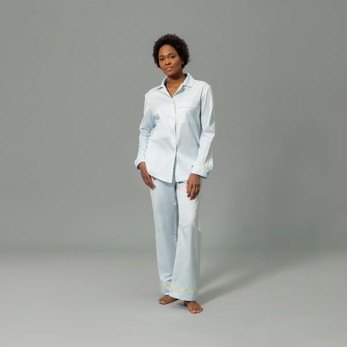 Nocturne Pajama Set_ BLUE/LEMON