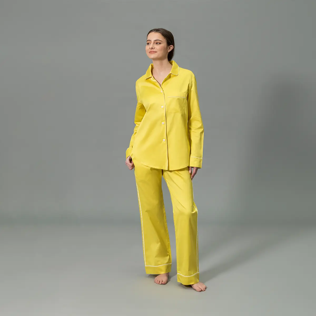 Nocturne Pajama Set_ LEMON/BONE