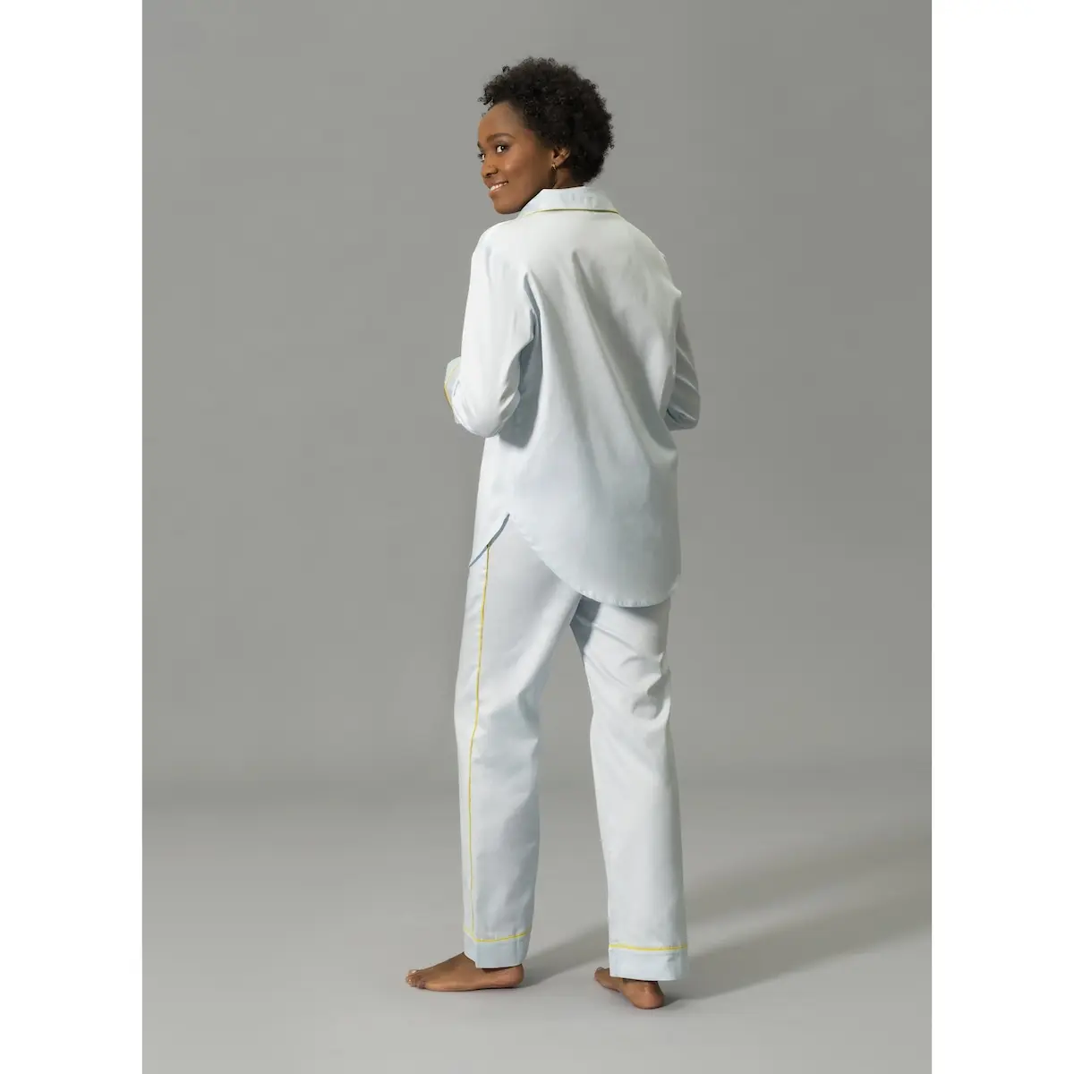 Nocturne Pajama Set_ BLUE/LEMON