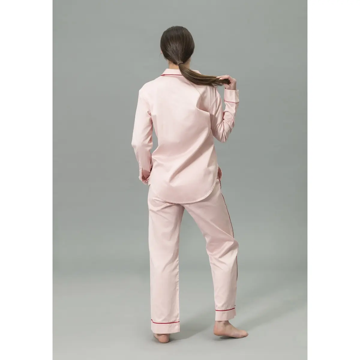 Nocturne Pajama Set_ PINK/SCARLET