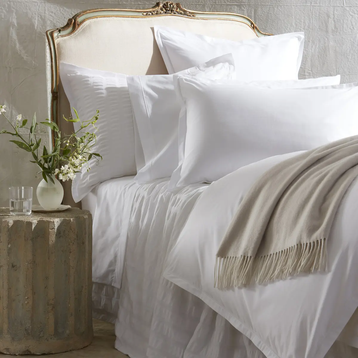 Ceylon Satin Fitted Sheet_ IVORY