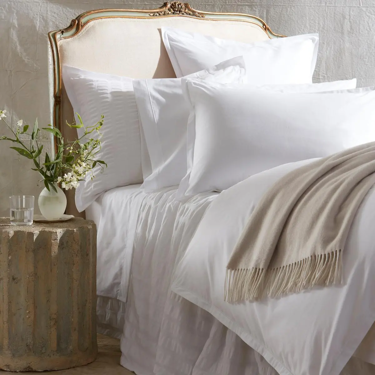 Ceylon Satin Fitted Sheet_ WHITE
