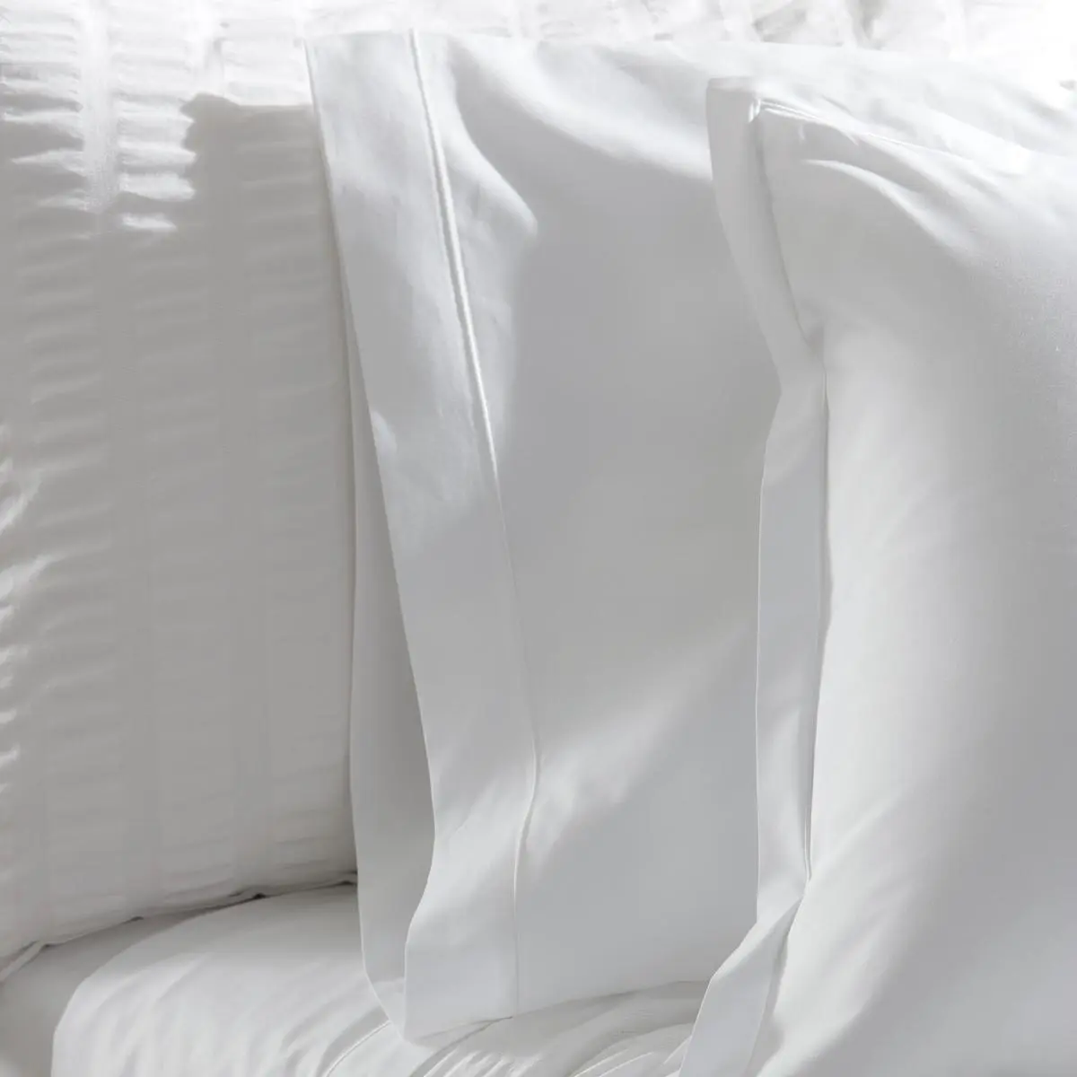 Ceylon Satin Fitted Sheet_ WHITE