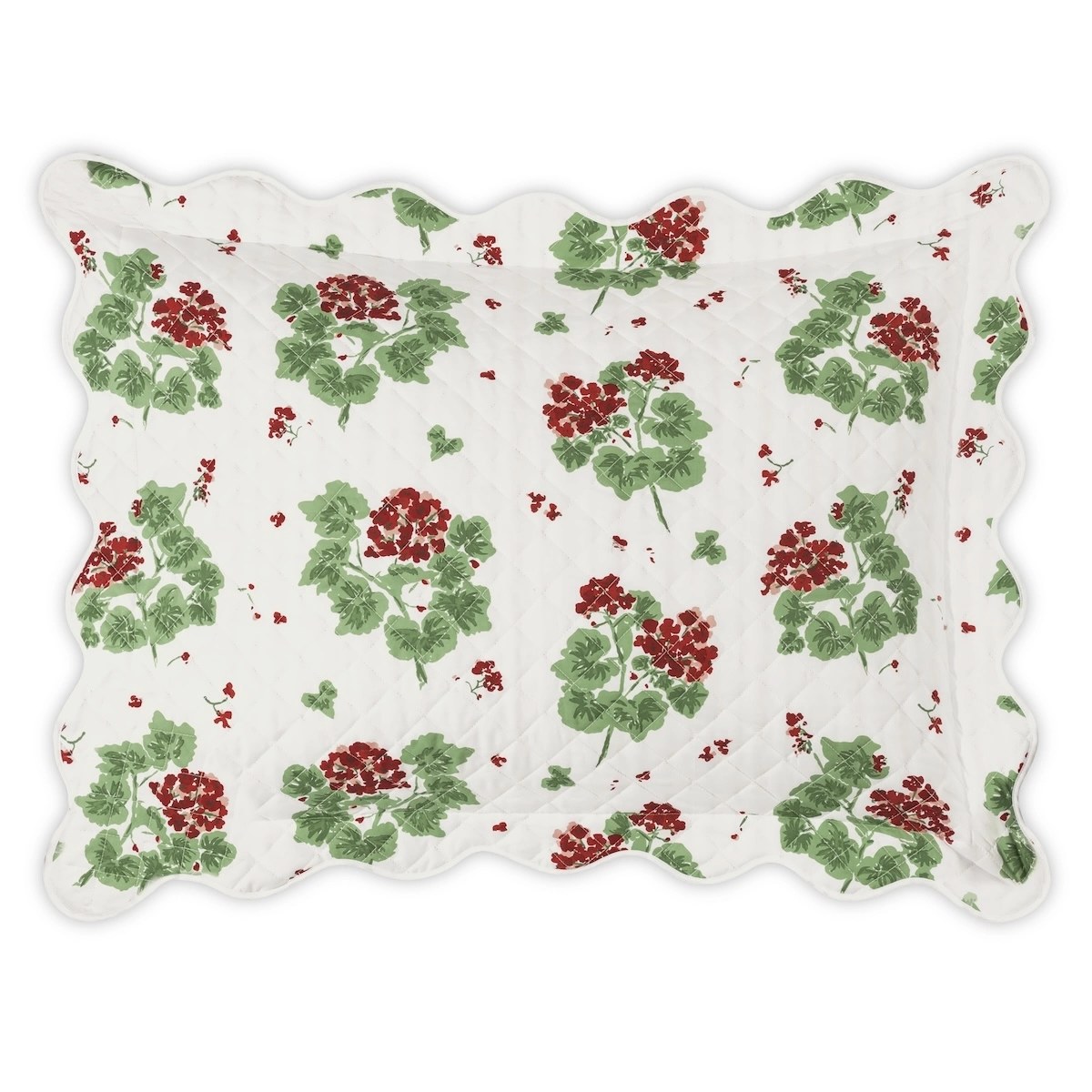 Geranium Quilted Sham_ SCARLET