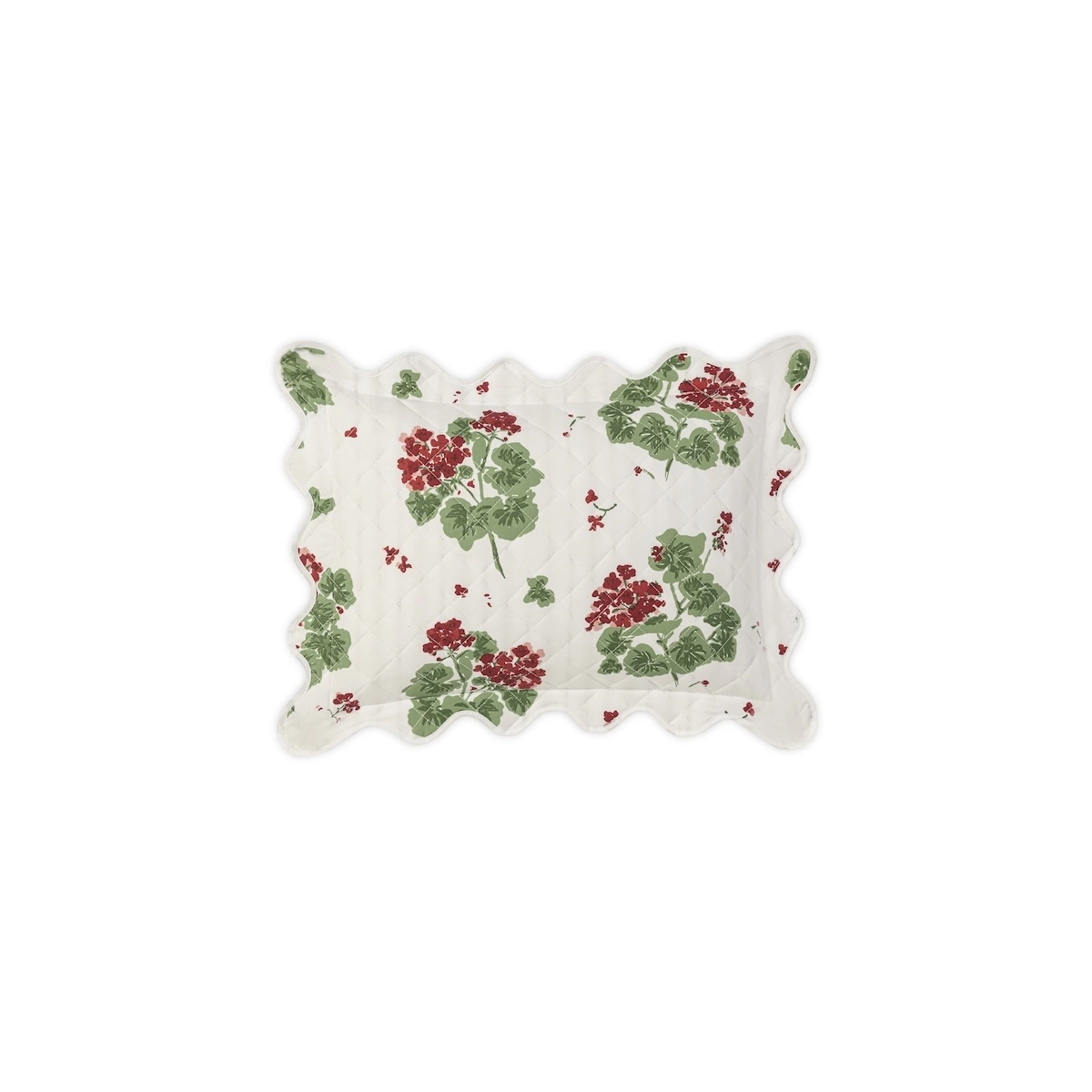 Geranium Quilted Sham_ SCARLET