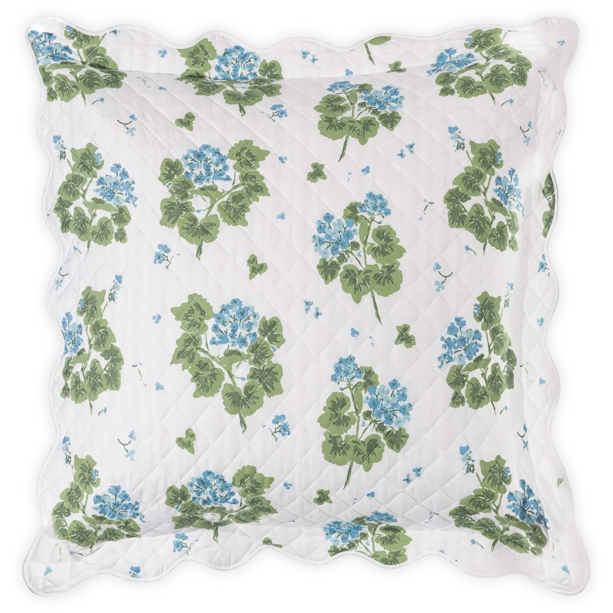 Geranium Quilted Sham_ BLUE