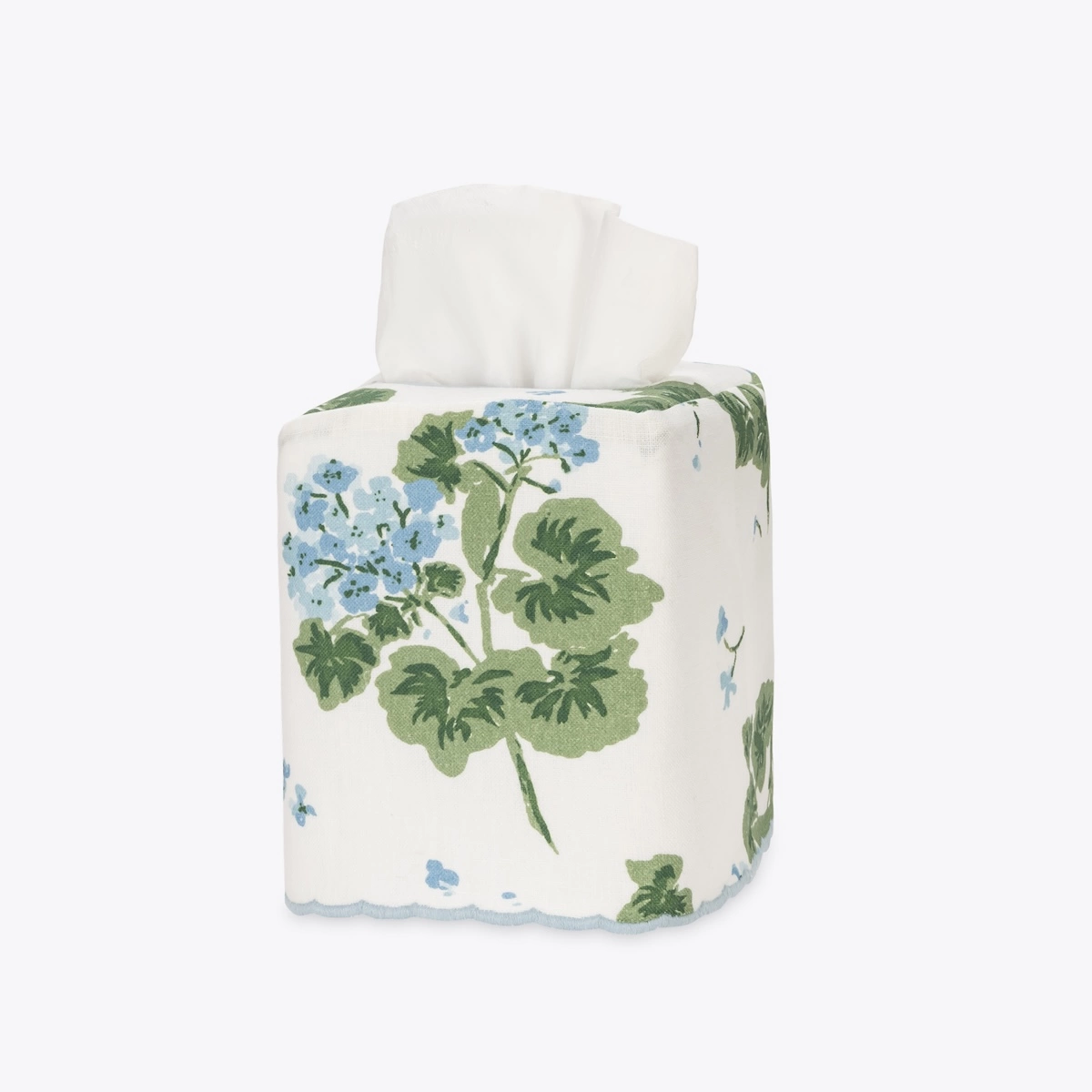Geranium Tissue Box Cover_ BLUE