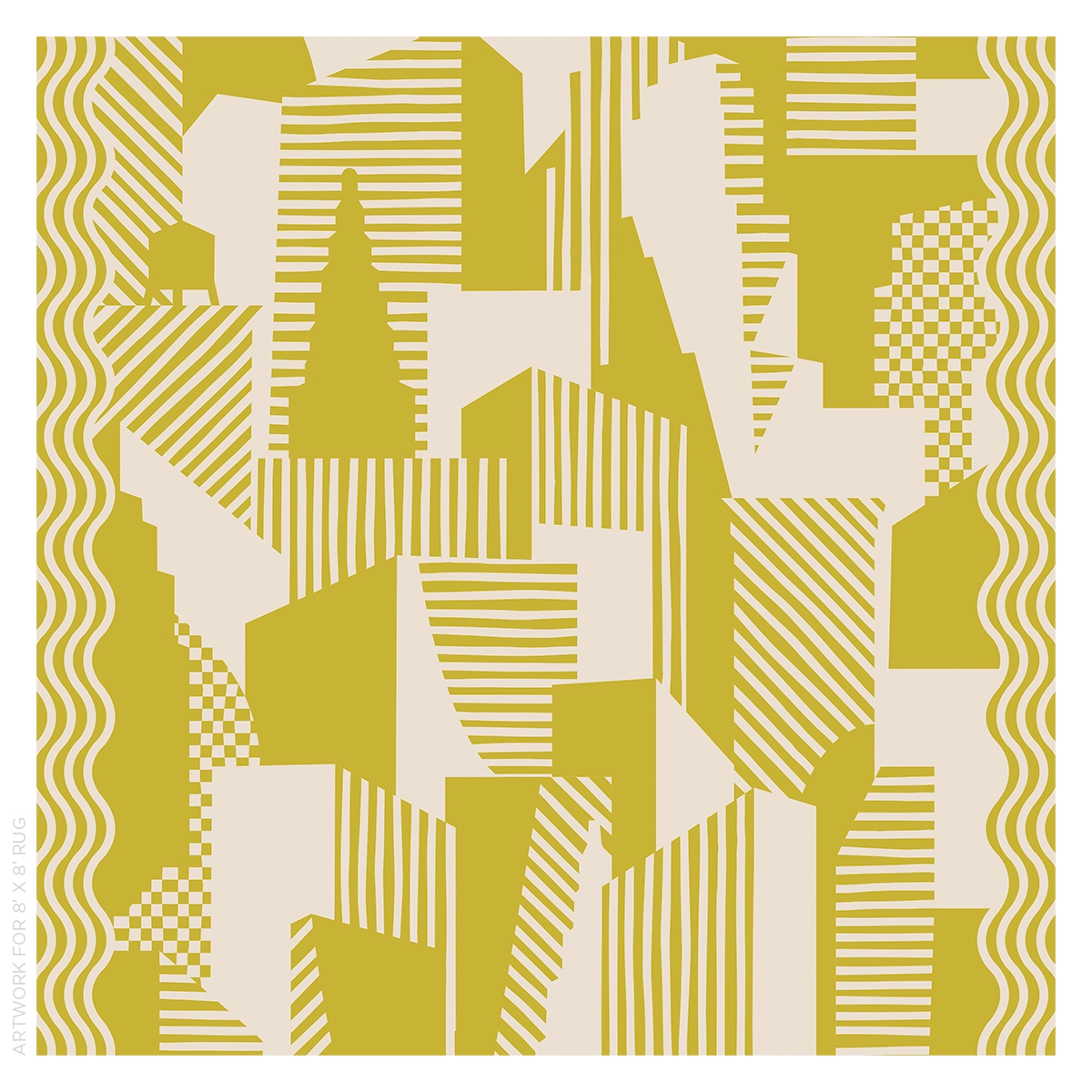 City's Silent Lines Rug_ CHARTREUSE