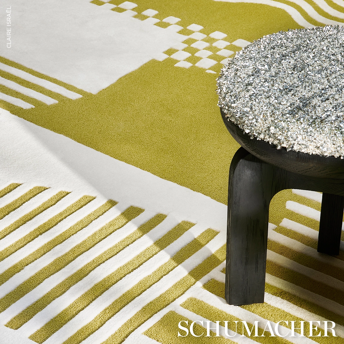 City's Silent Lines Rug_ CHARTREUSE